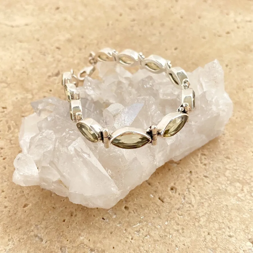 Lemon Quartz Elegant Marquise Bracelet - Anais