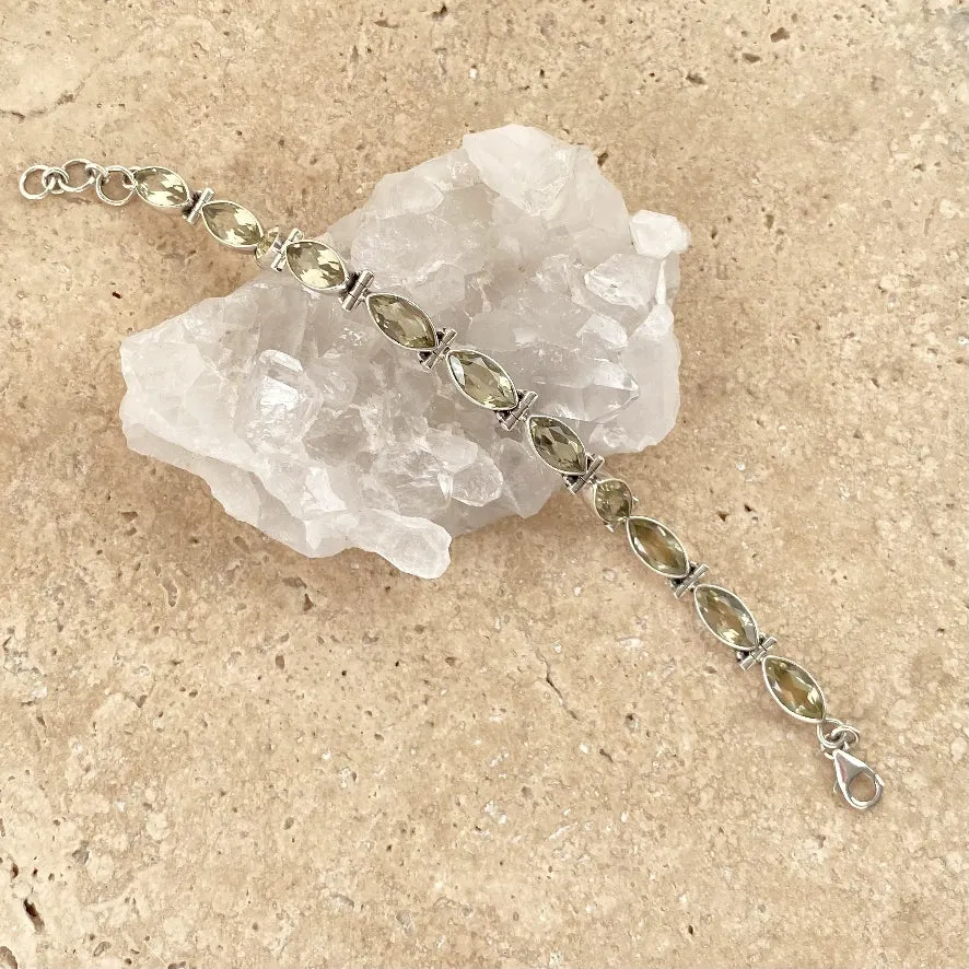 Lemon Quartz Elegant Marquise Bracelet - Anais