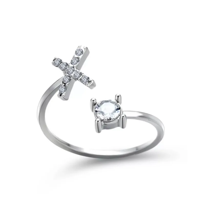 Letters Ring With Cubic Zirconia