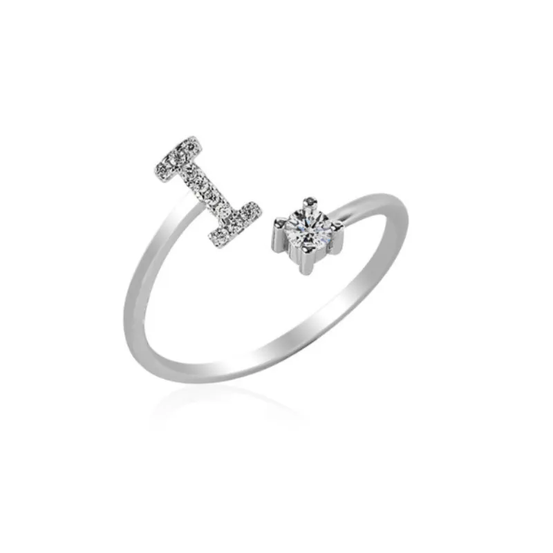 Letters Ring With Cubic Zirconia