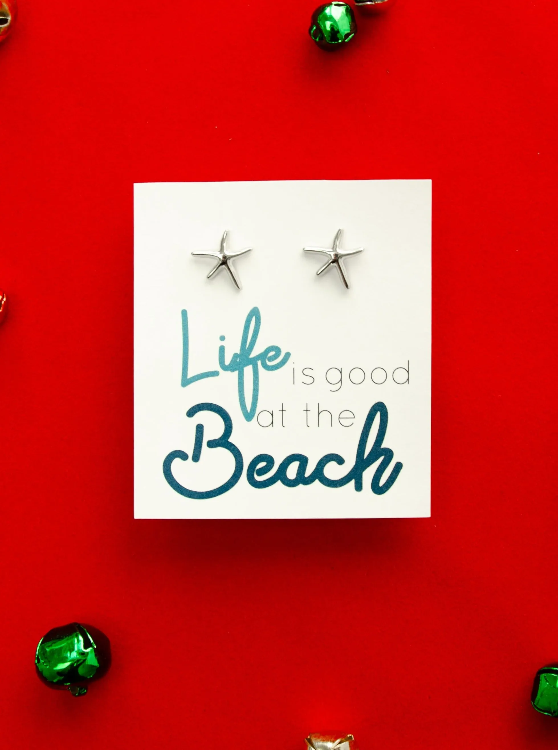 Life Is Good At The Beach Starfish Stud Earrings