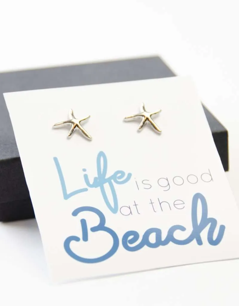 Life Is Good At The Beach Starfish Stud Earrings