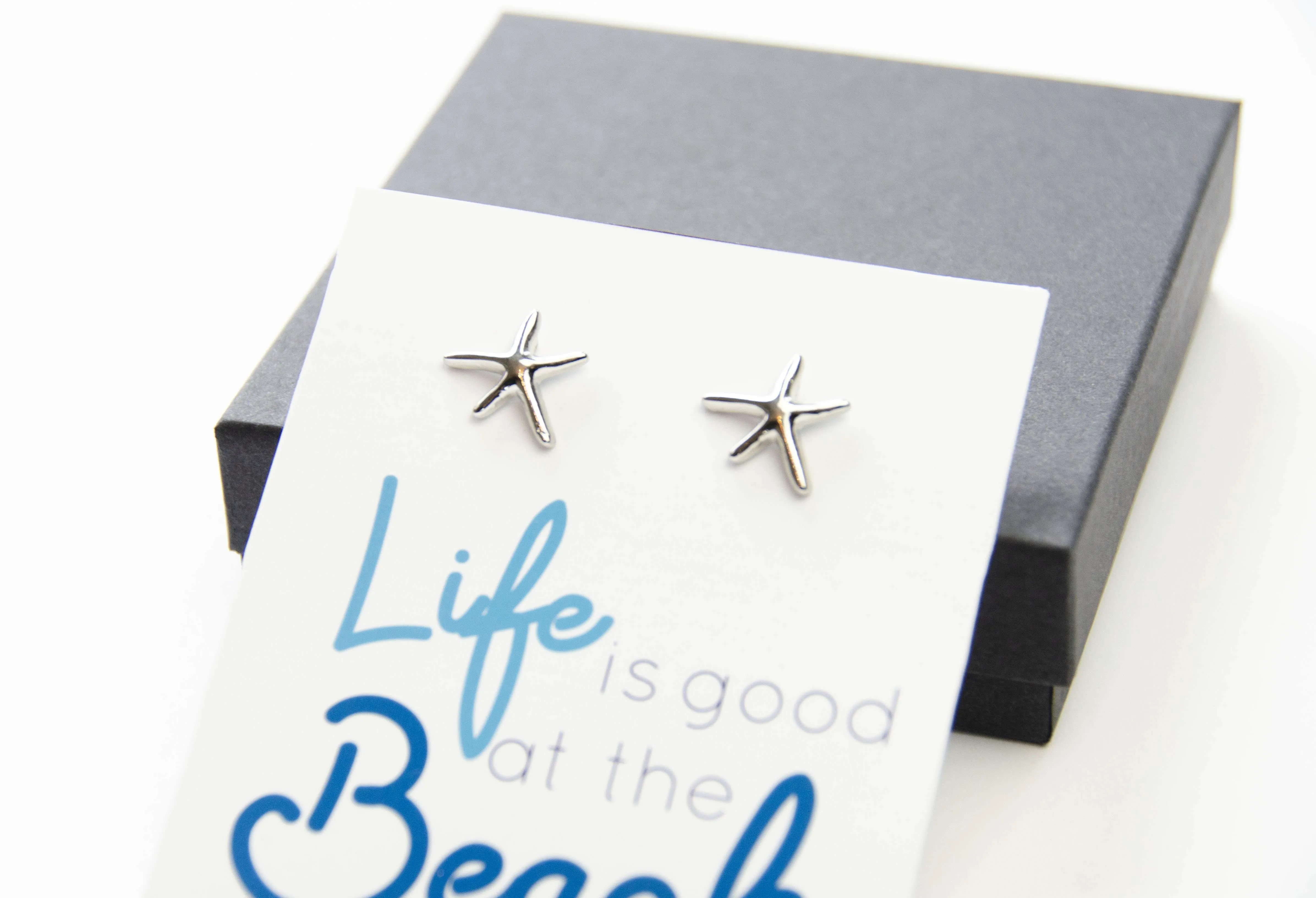 Life Is Good At The Beach Starfish Stud Earrings