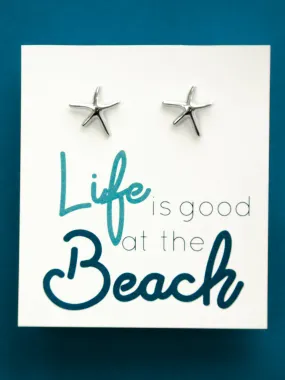 Life Is Good At The Beach Starfish Stud Earrings