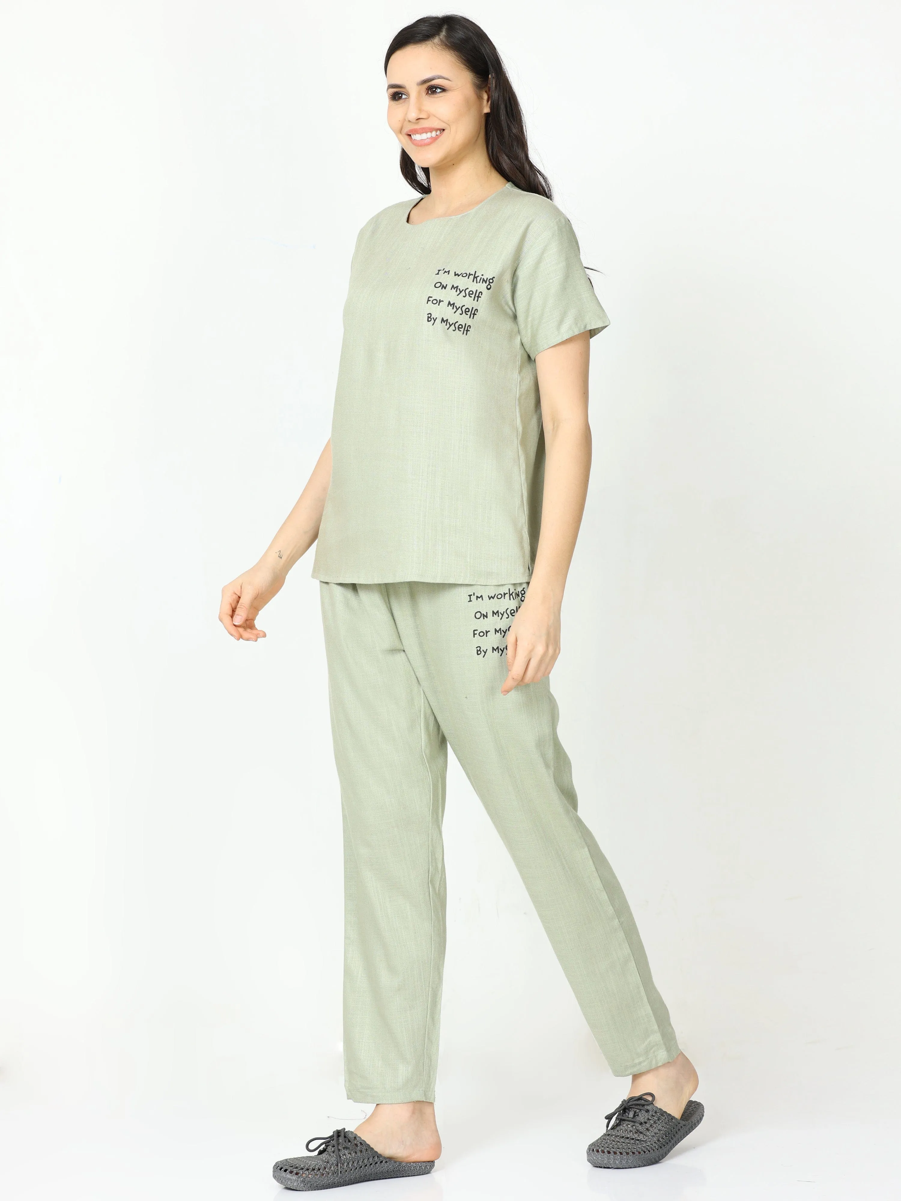 Linen Round Neck Co-ord Sets