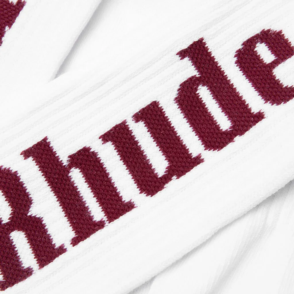 Logo Sock - White/Maroon