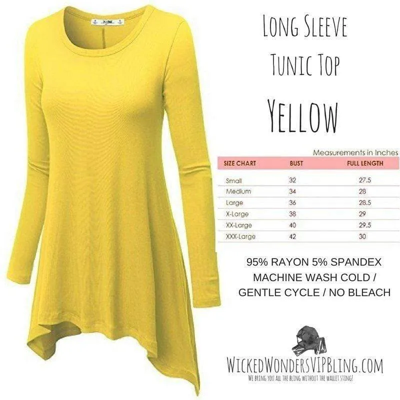 Long Sleeve Tunic Top Yellow