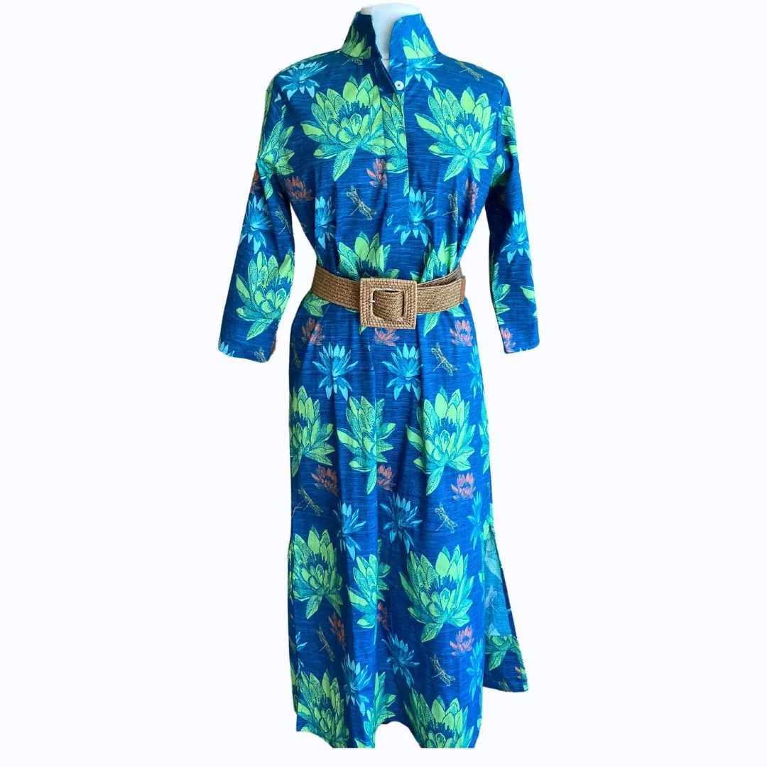 Lotus Print Long Tunic Dress