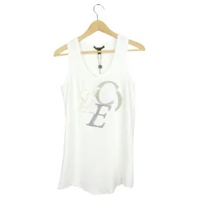 Louis Vuitton White Cotton Button Embellished LOVE Tank