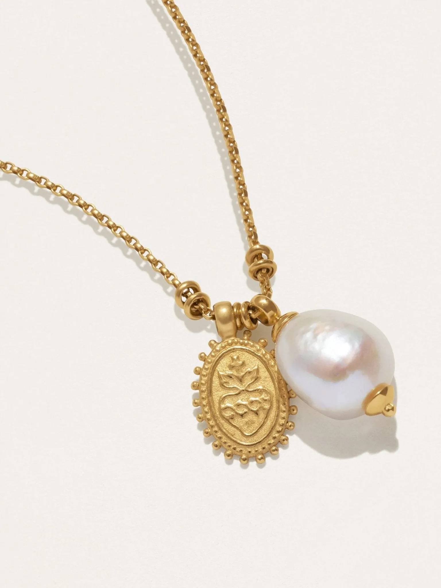 Lucella Flame Heart Baroque Pearl Necklace