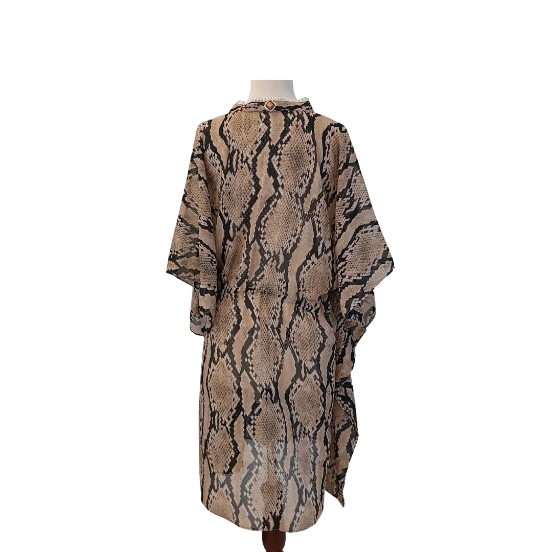 Mahnaz Snake-Print Semi-Sheer Poncho Tunic | gently Used |