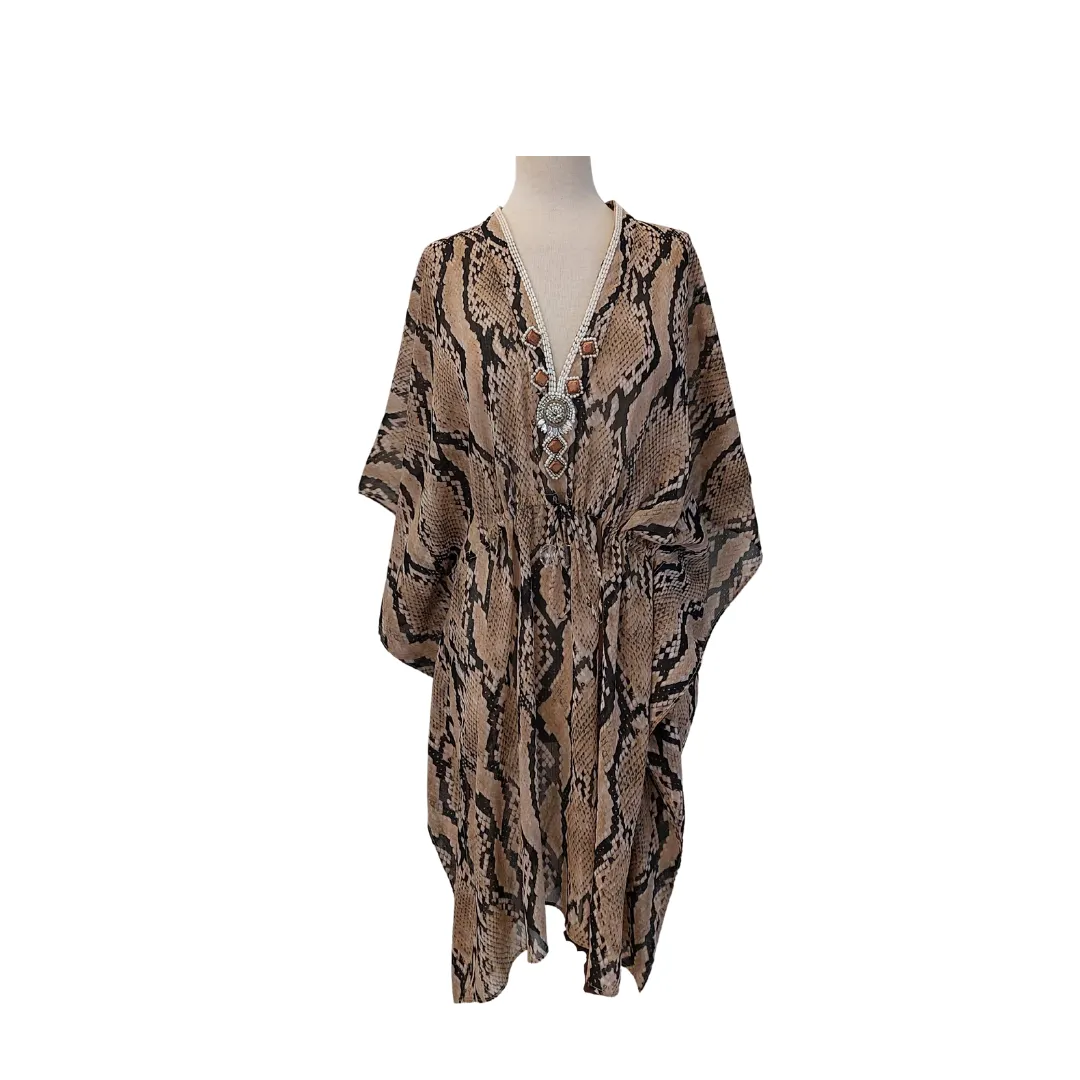 Mahnaz Snake-Print Semi-Sheer Poncho Tunic | gently Used |