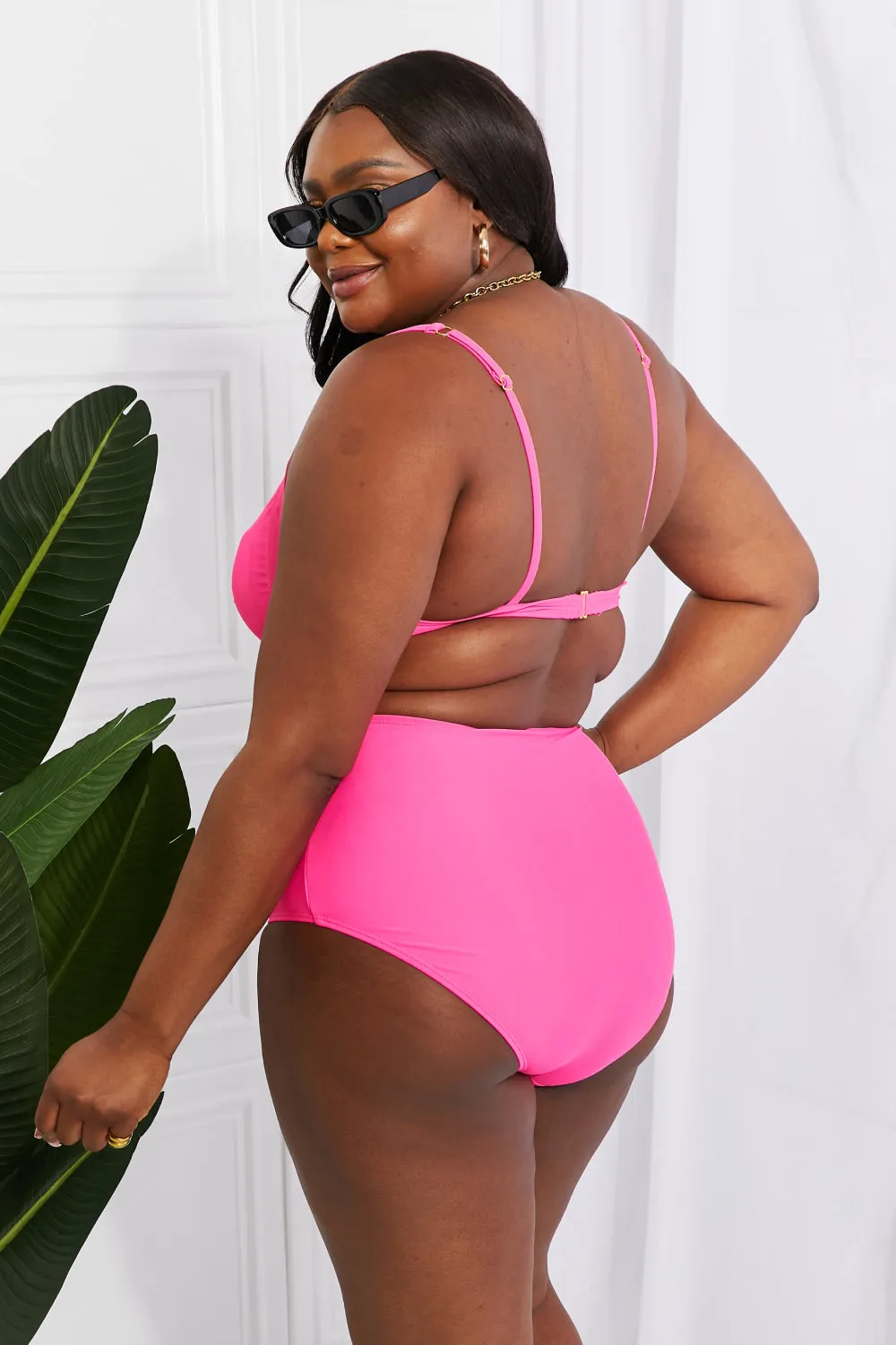 Marina West Swim Take A Dip Twist Hochhaus-Bikini in Rosa