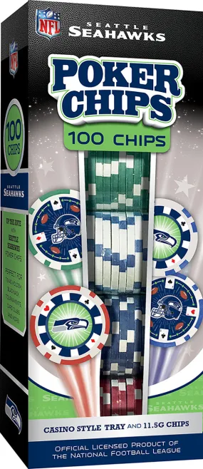 Master Pieces Seattle Seahawks 100PC Poker Chips