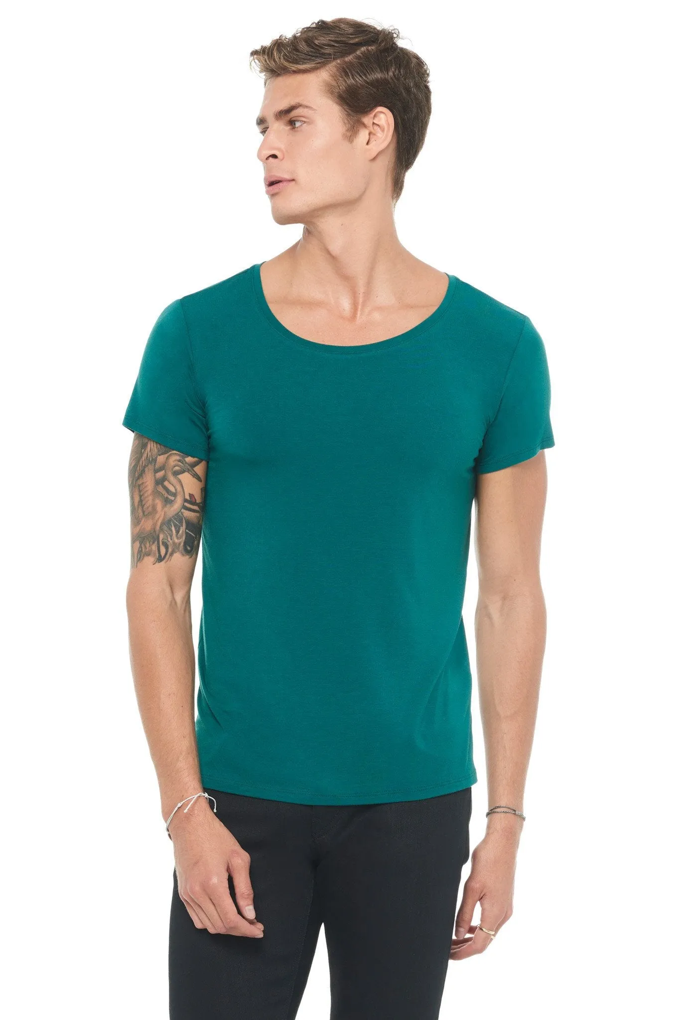 Men's Modal Wide Neck Tee