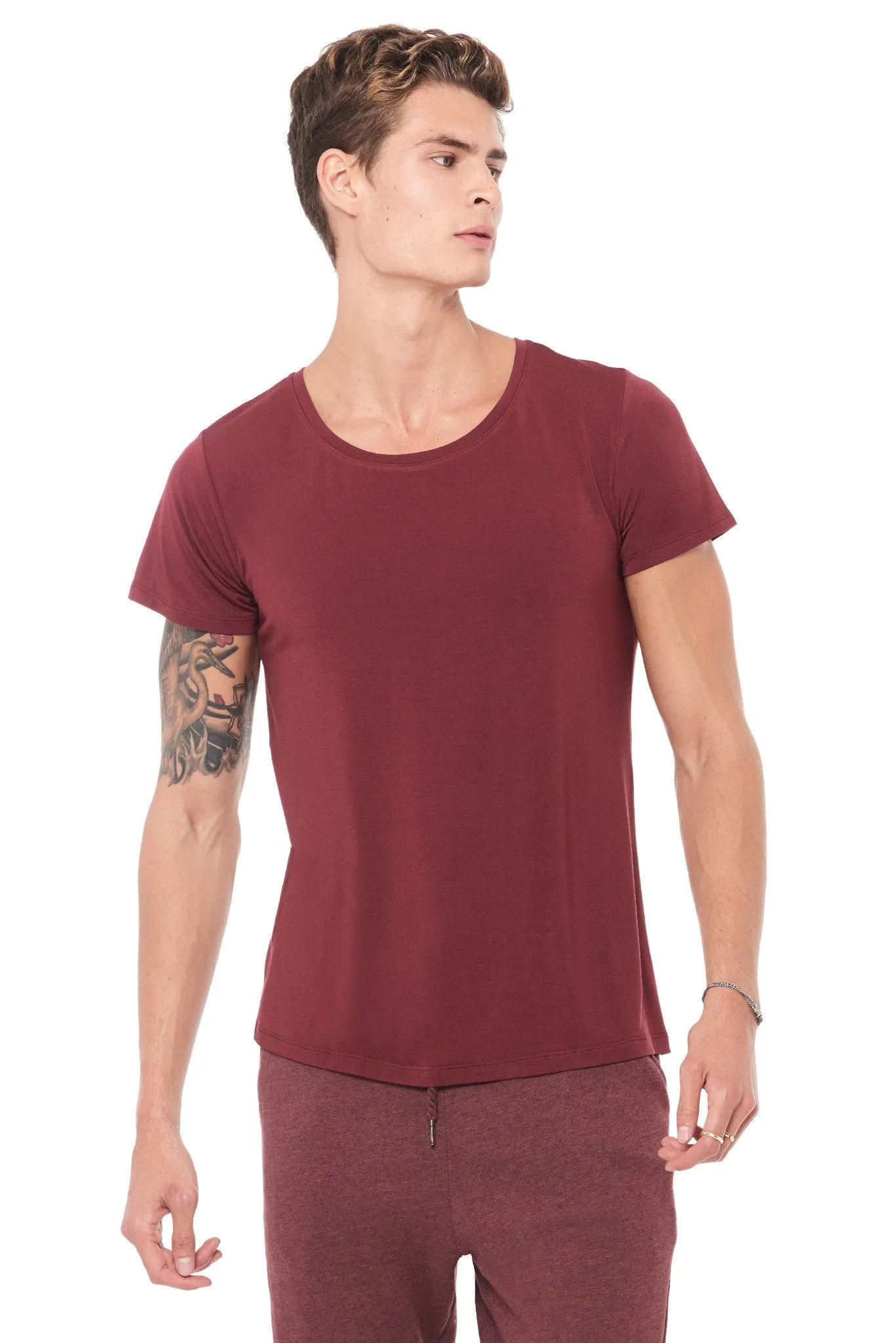 Men's Modal Wide Neck Tee