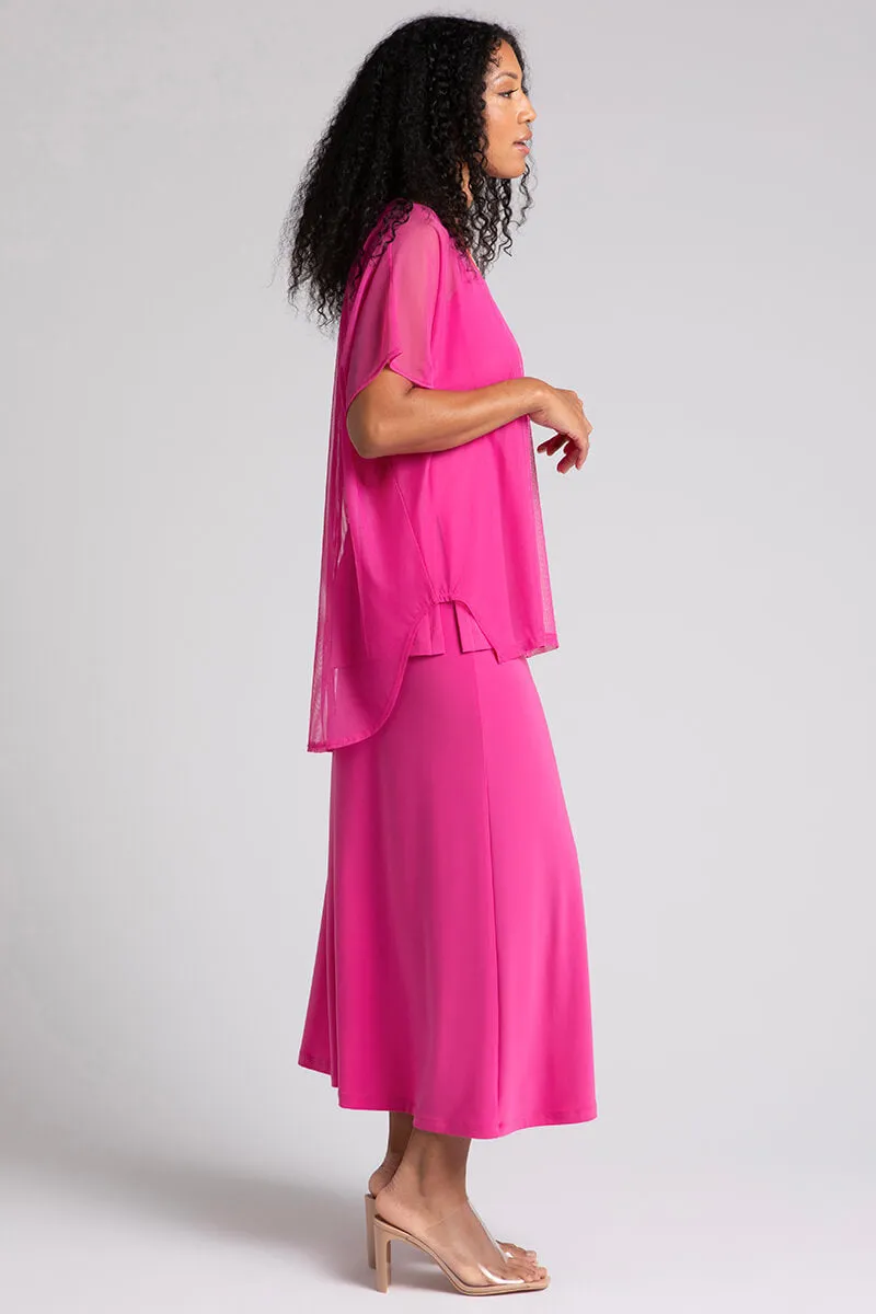 Mesh Slit Back Tunic | Peony