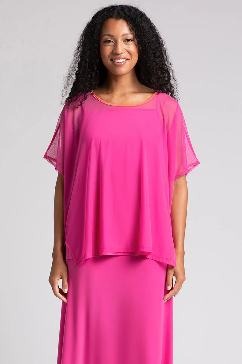 Mesh Slit Back Tunic | Peony