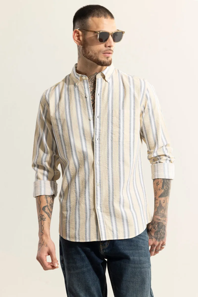 Metro Stripe Yellow Seersucker Shirt