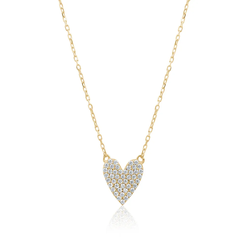 MINI COLOURED HEART PAVE NECKLACE