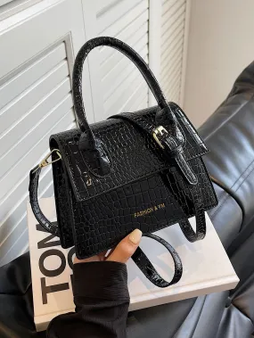 Mini Crocodile Letter Print Handbag