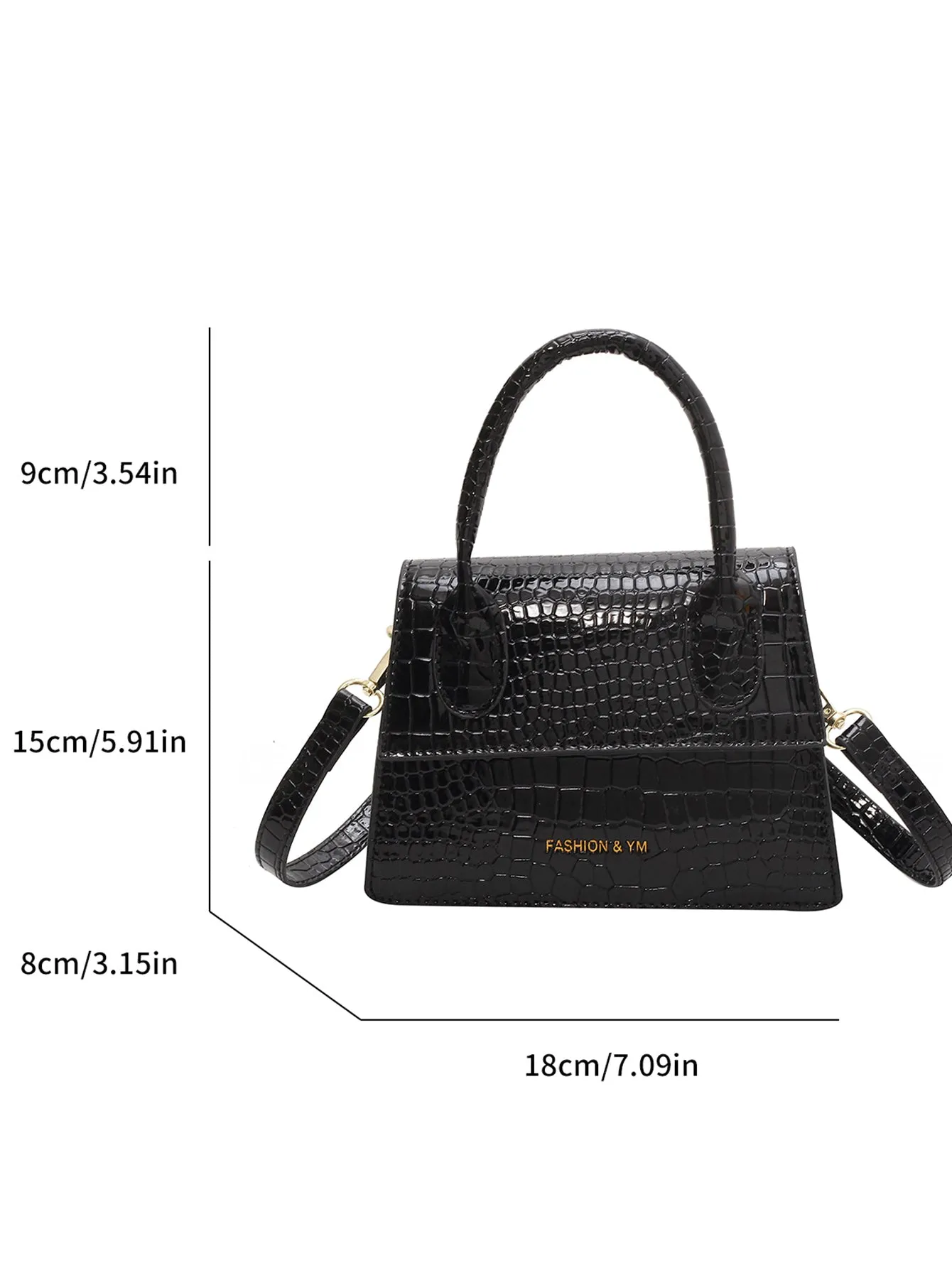 Mini Crocodile Letter Print Handbag