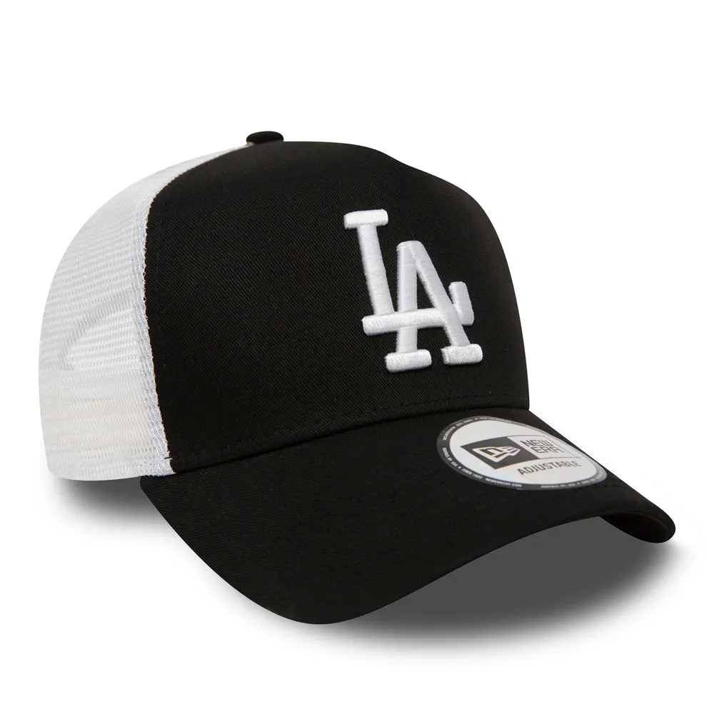 NEW ERA LA Dodgers Clean Black A-Frame Trucker Cap