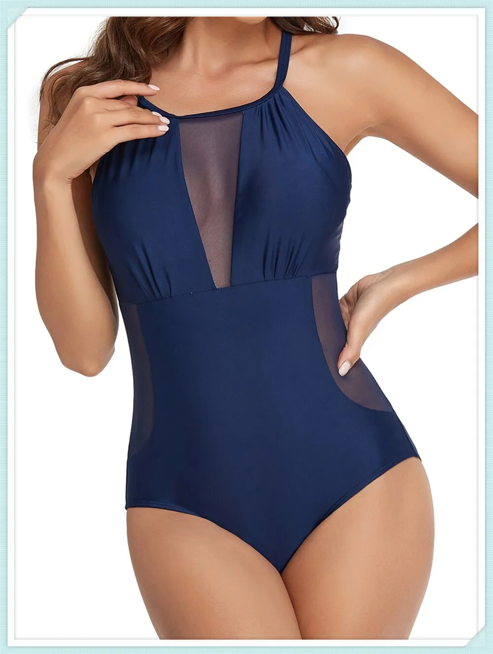 Ocean Breeze One Piece Badeanzug DD  Fuller Bust Mesh Badeanzug