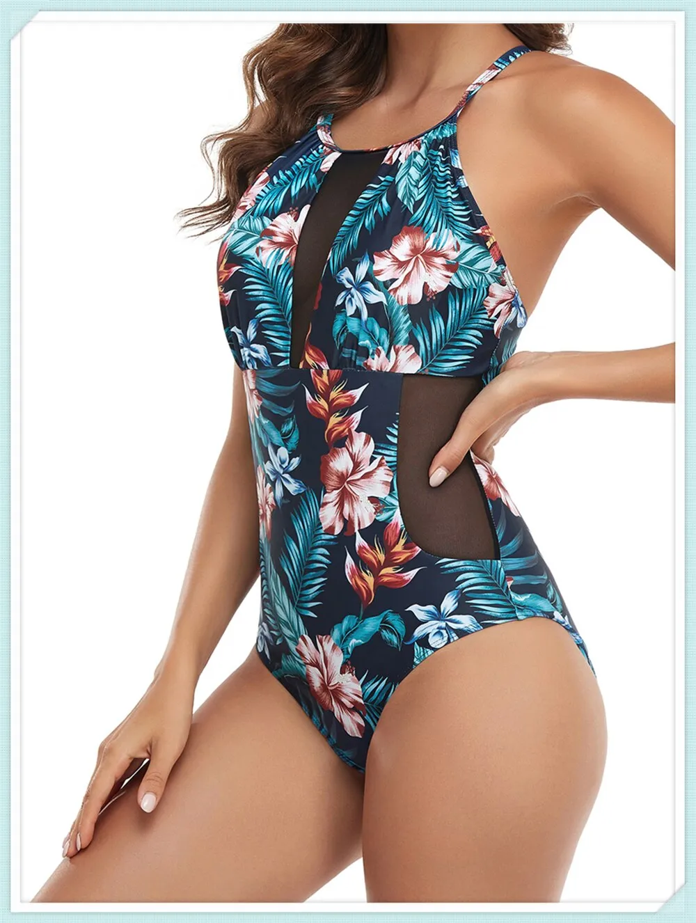 Ocean Breeze One Piece Badeanzug DD  Fuller Bust Mesh Badeanzug