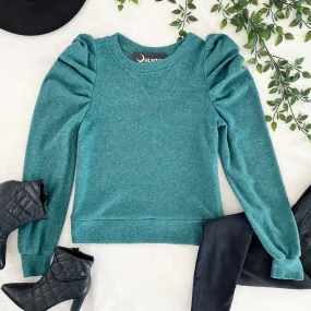 Olivia Puff Sleeve Top - Teal