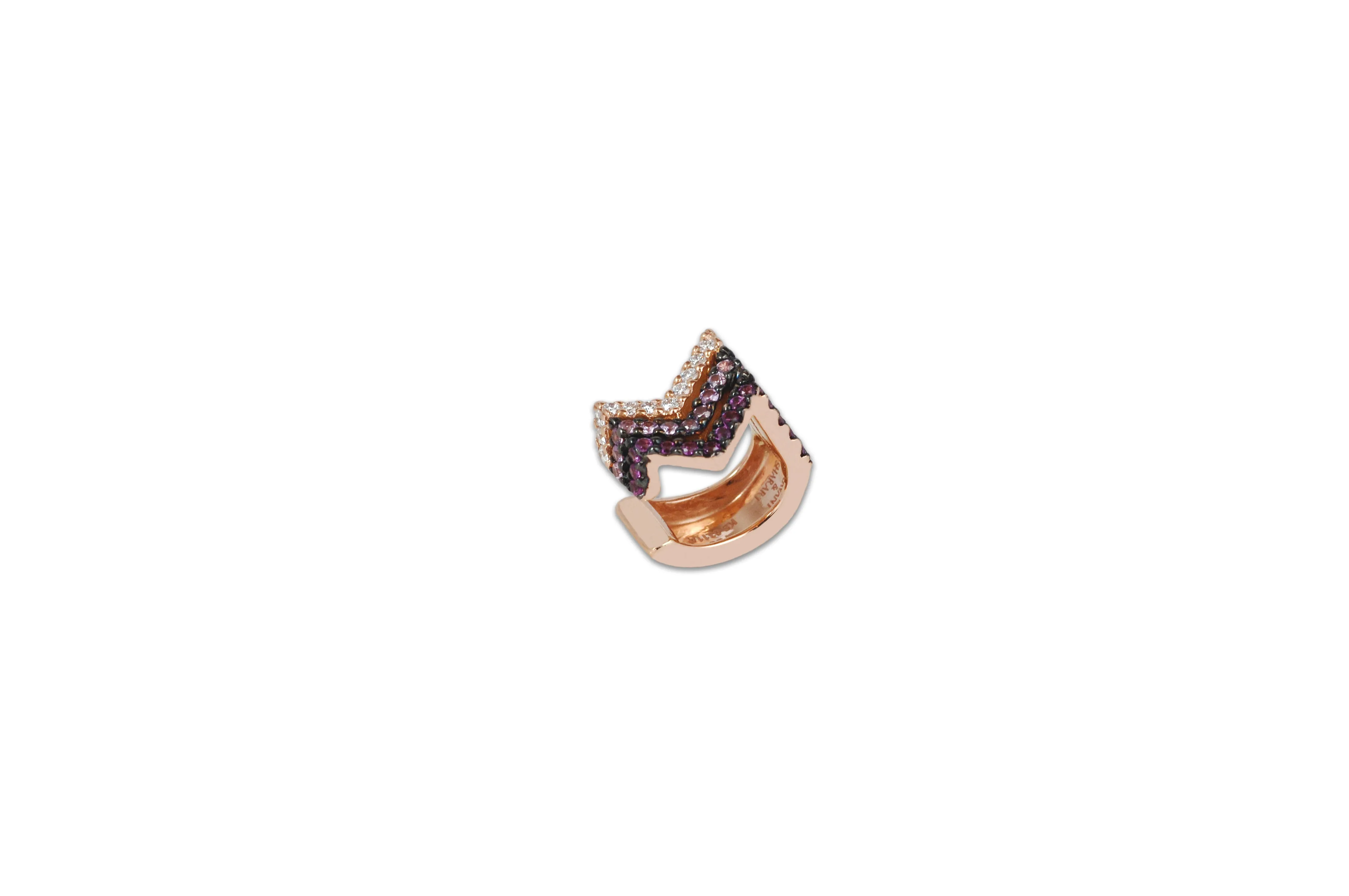 Origami Ziggy Sapphire Diamond Earcuff  in Rose Gold