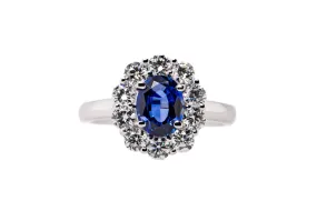 Oval Sapphire and Diamond Ring