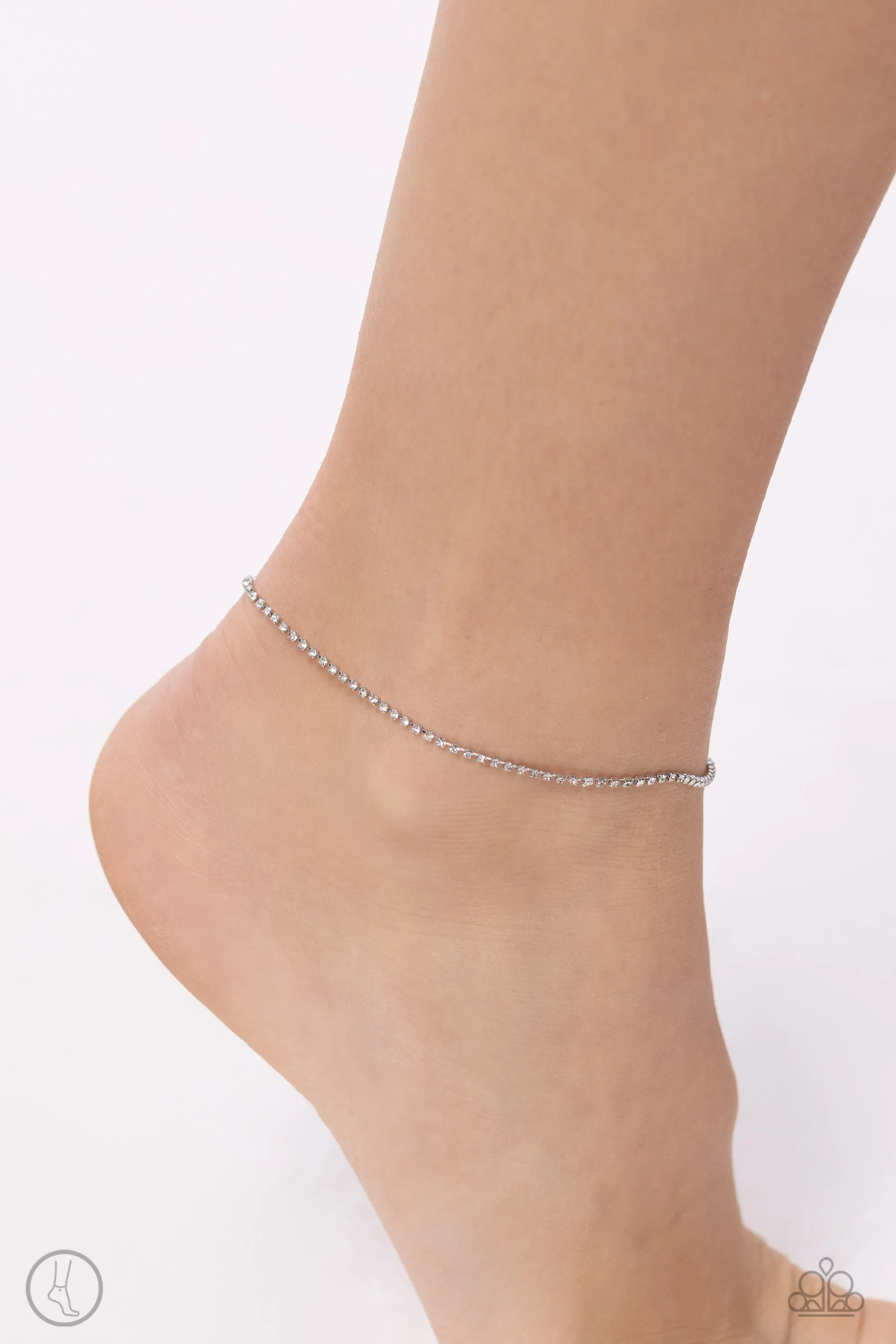 Paparazzi Blinding Basic White Anklet Bracelet