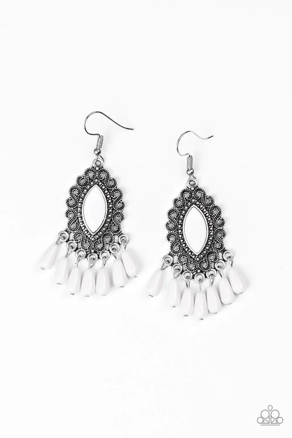 Paparazzi Earring ~ Private Villa - White