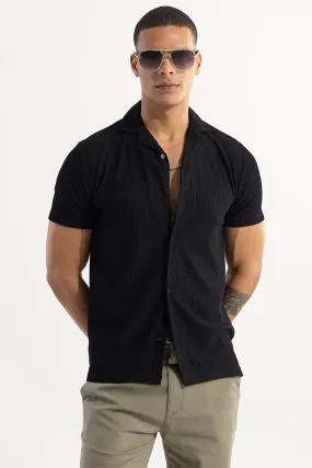 Parallel Rib Black Shirt