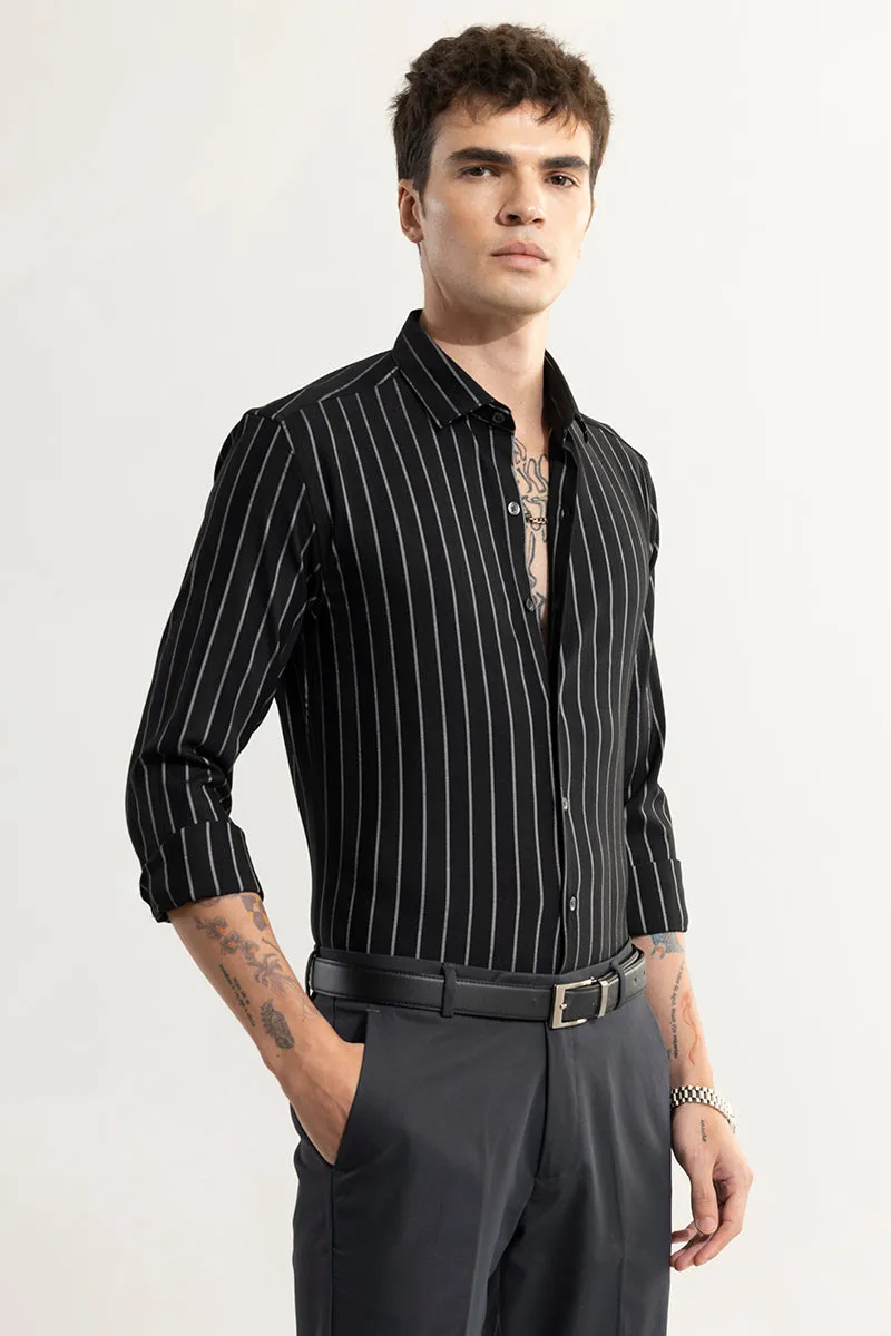 Pen Stripe Black Shirt