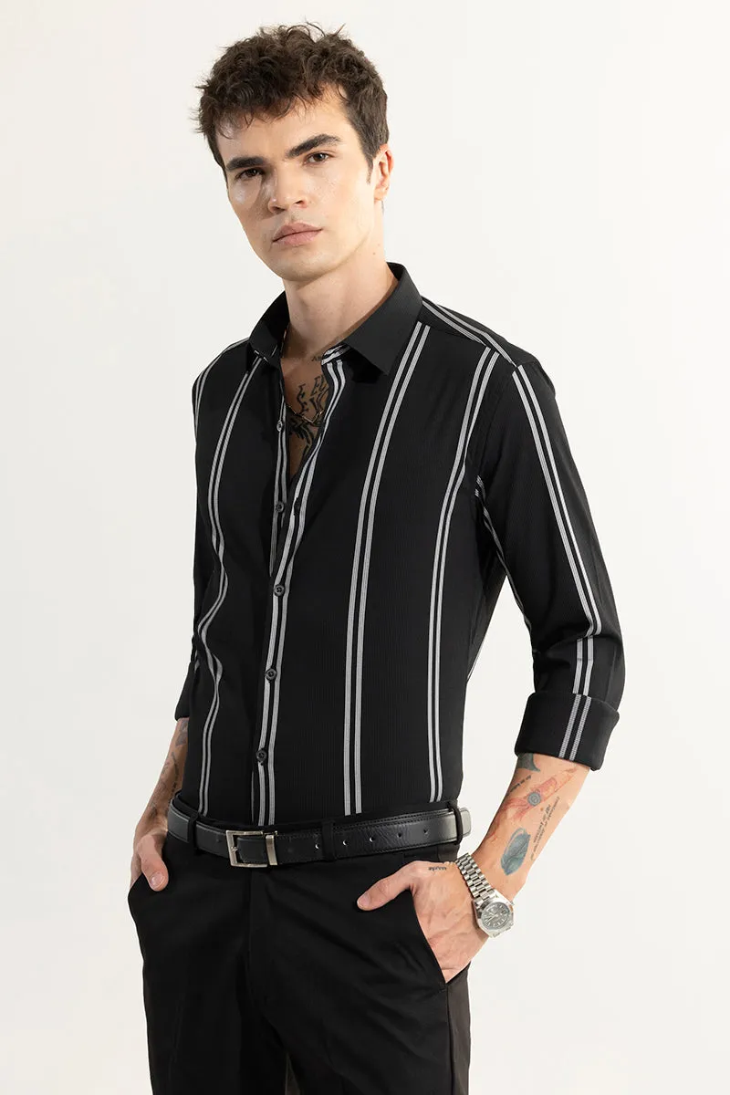 Peripheral Stripe Black Shirt