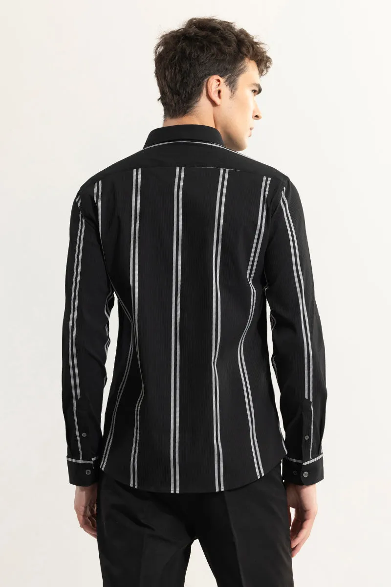 Peripheral Stripe Black Shirt