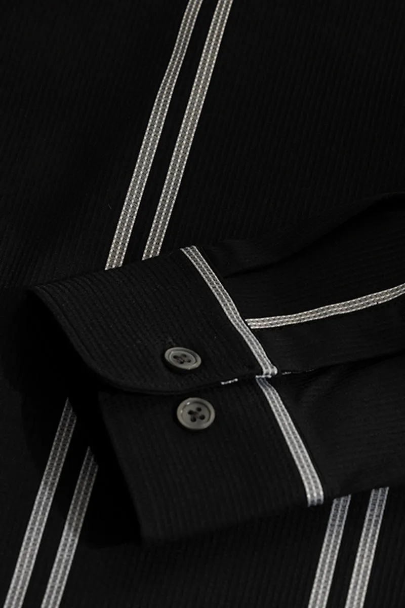 Peripheral Stripe Black Shirt