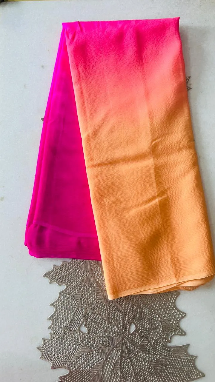 Platinum Chiffon Silk Sarees Shaded