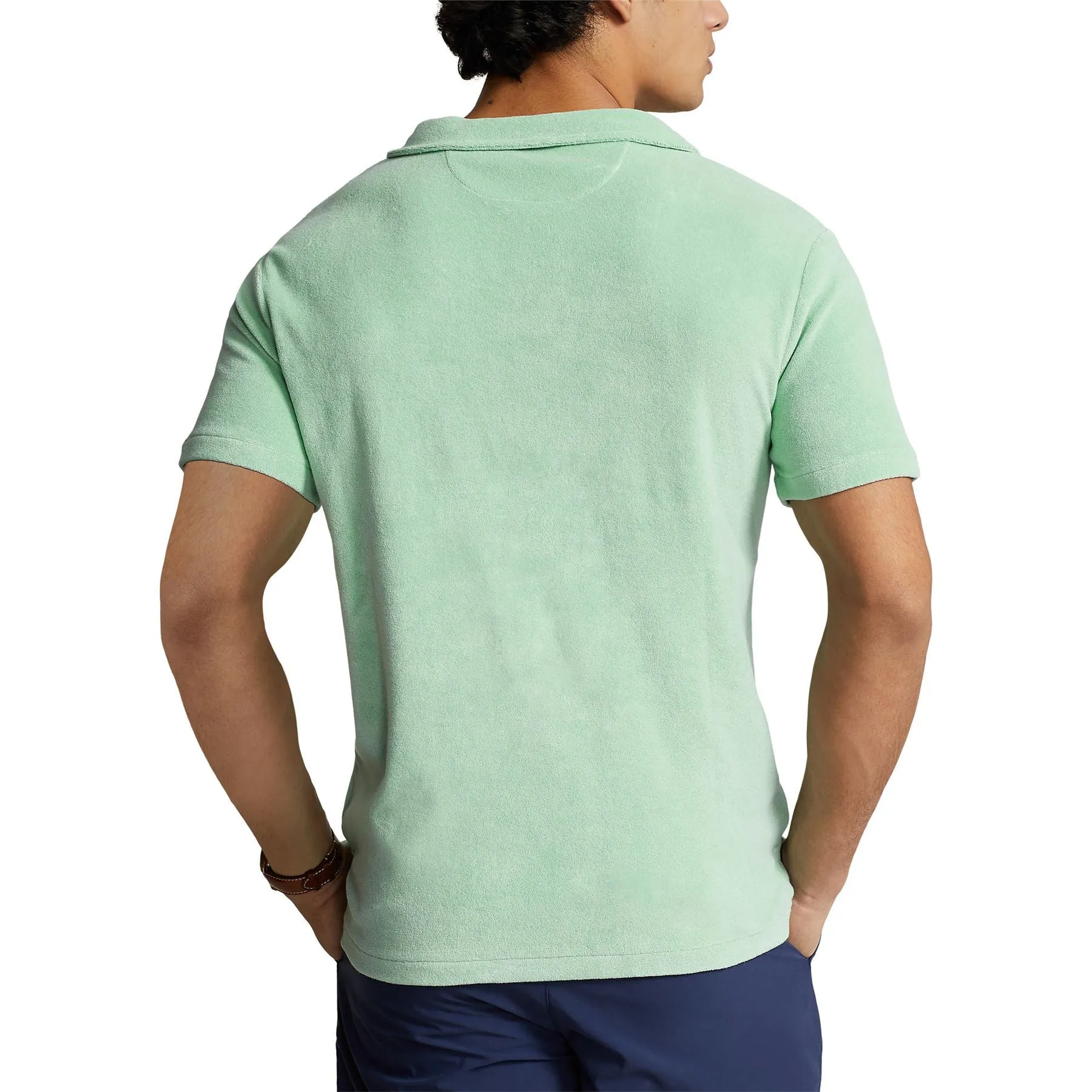 Polo Golf Classic Fit Cotton Knit Open Placket Polo Celadon Green - SU24