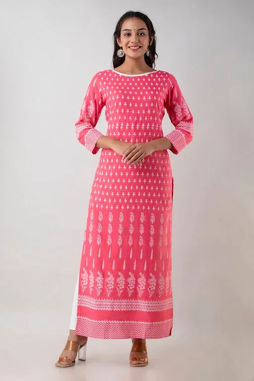 Pretty Rayon Plus Size Straight Kurti