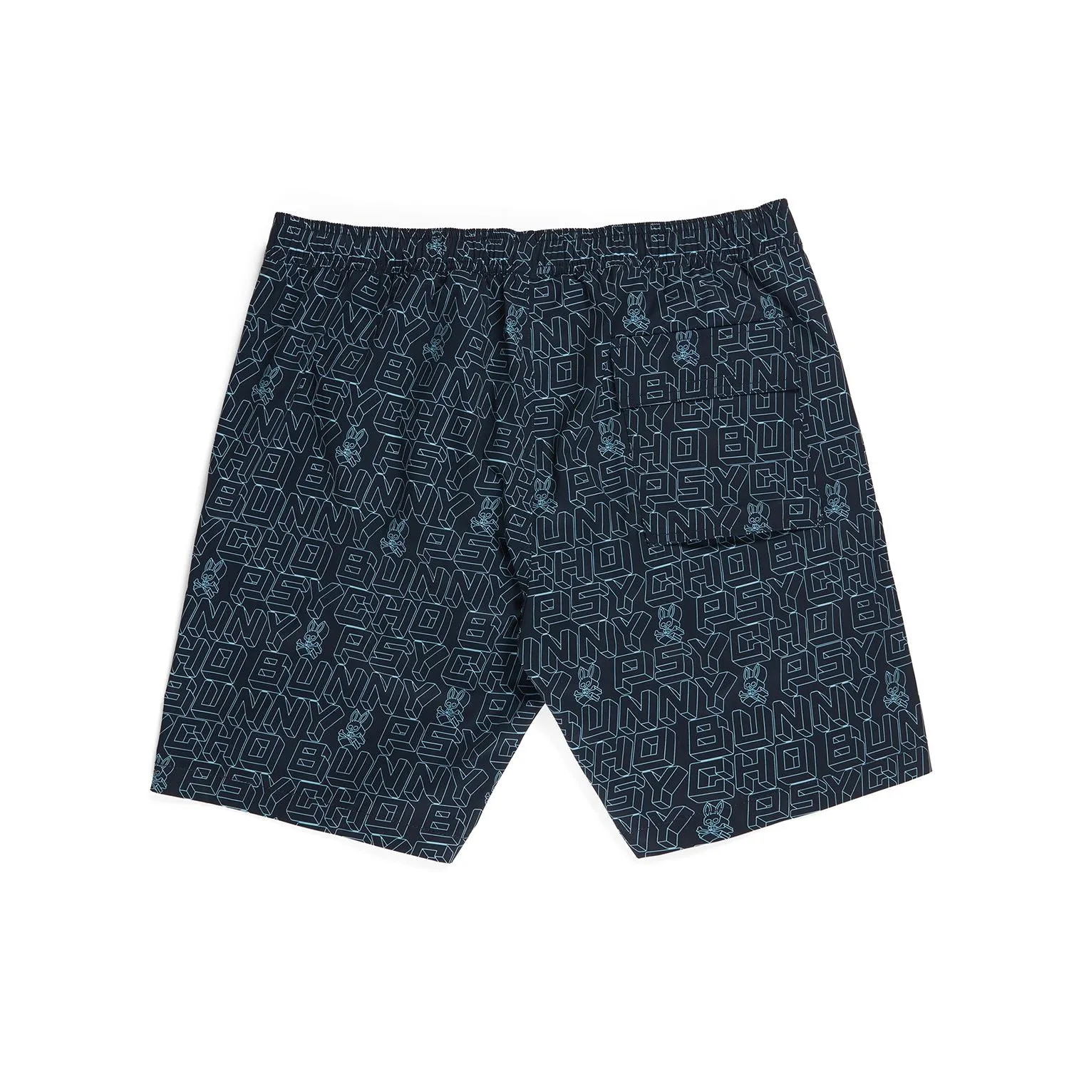 Psycho Bunny Mens Dayton Long All Over Print Swim Shorts - Navy