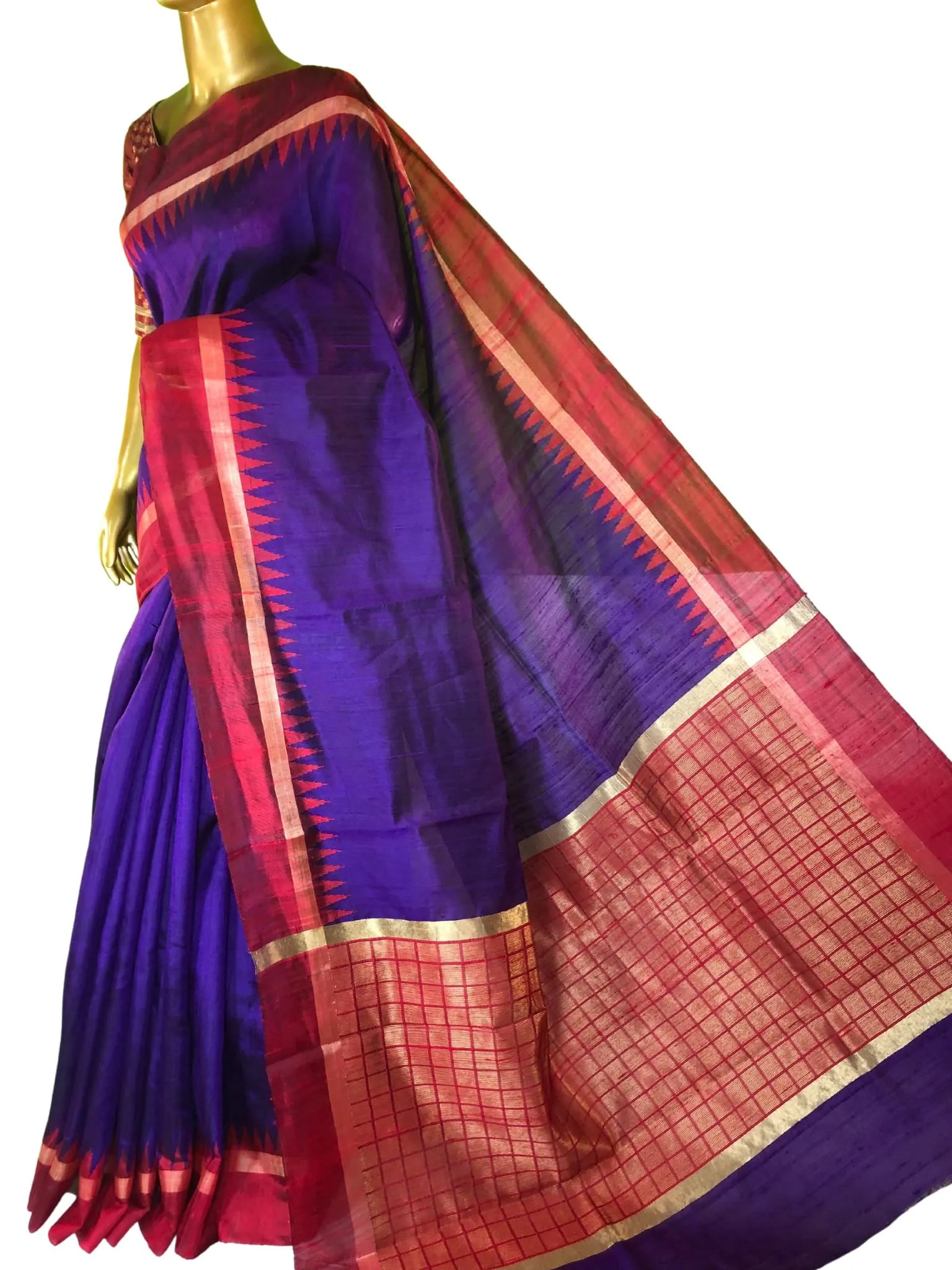 Purple Color Pure Raw Silk Saree