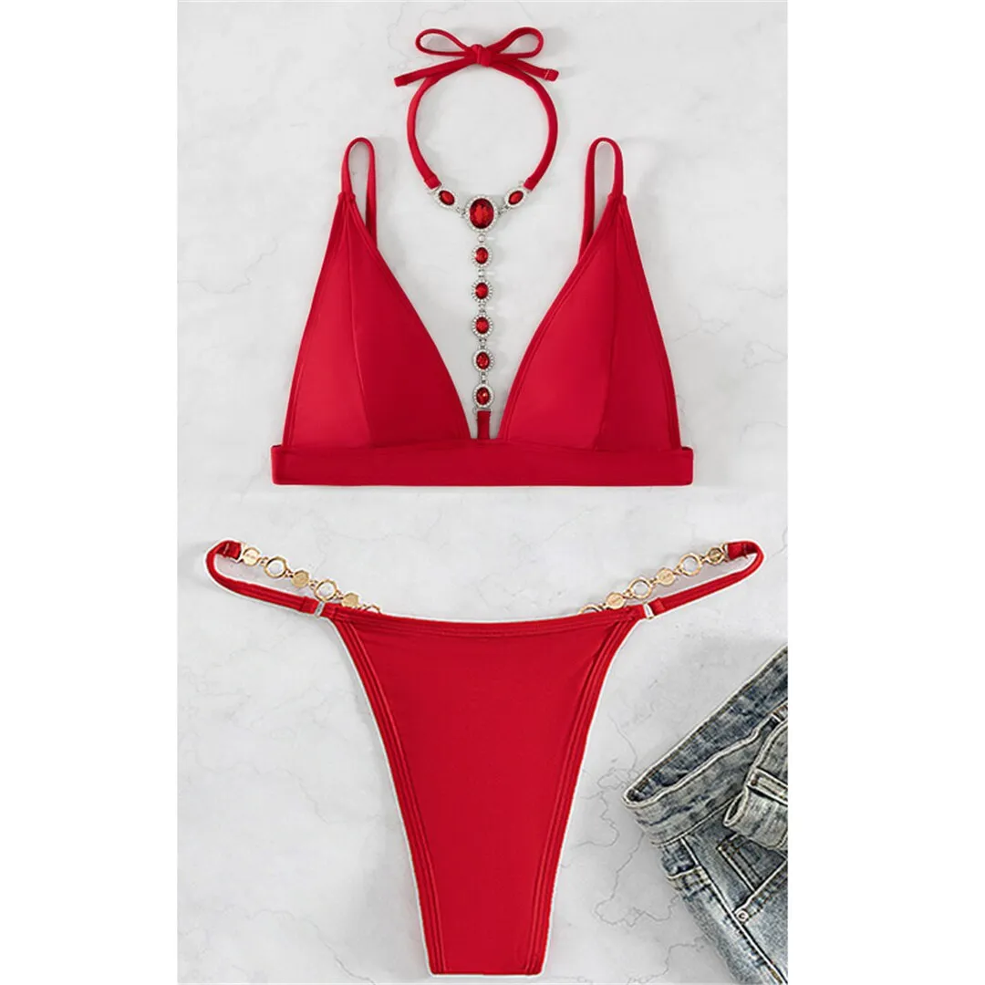 Red Diamond Deluxe Extreme Mini-Micro-Tanga-Bikini