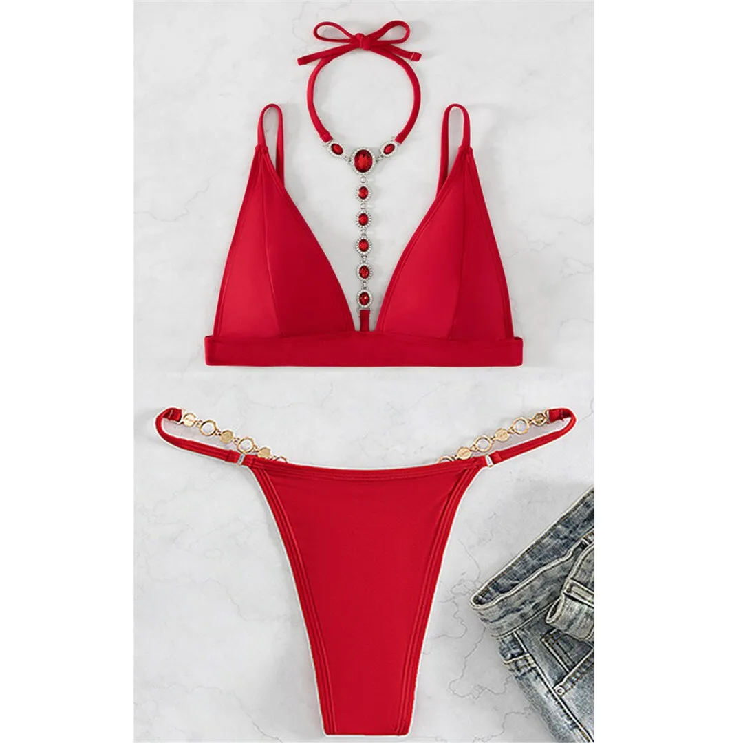 Red Diamond Deluxe Extreme Mini-Micro-Tanga-Bikini