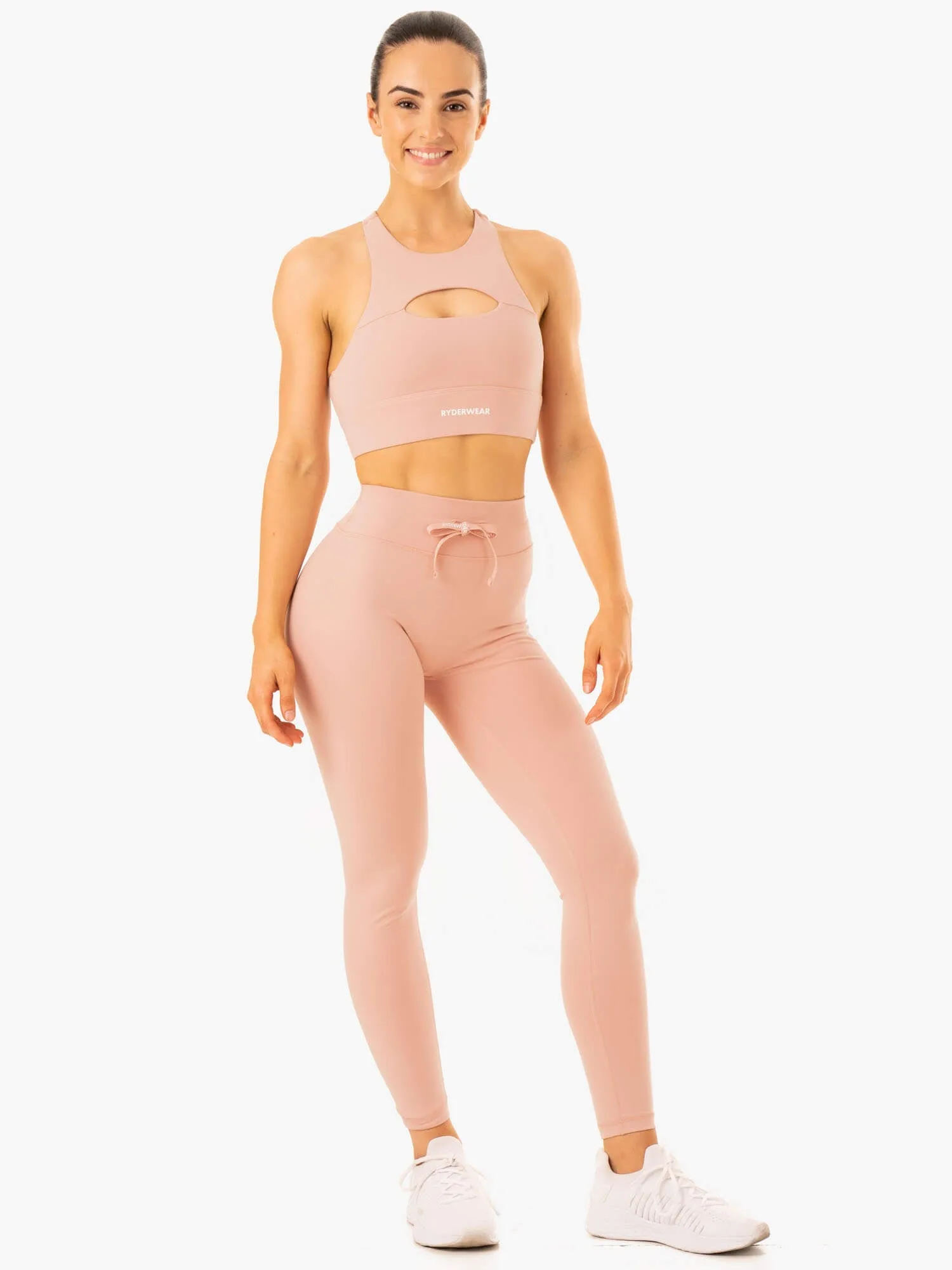 Replay Cut Out Sports Bra - Nude