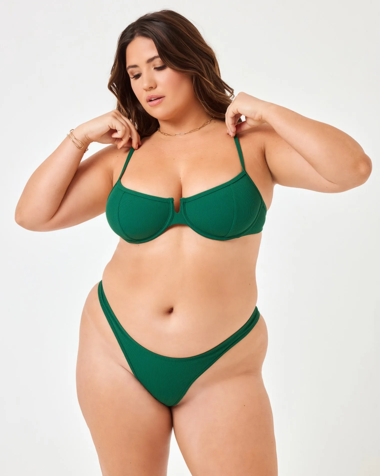 Ribbed Hunter Bikini Top - Emerald