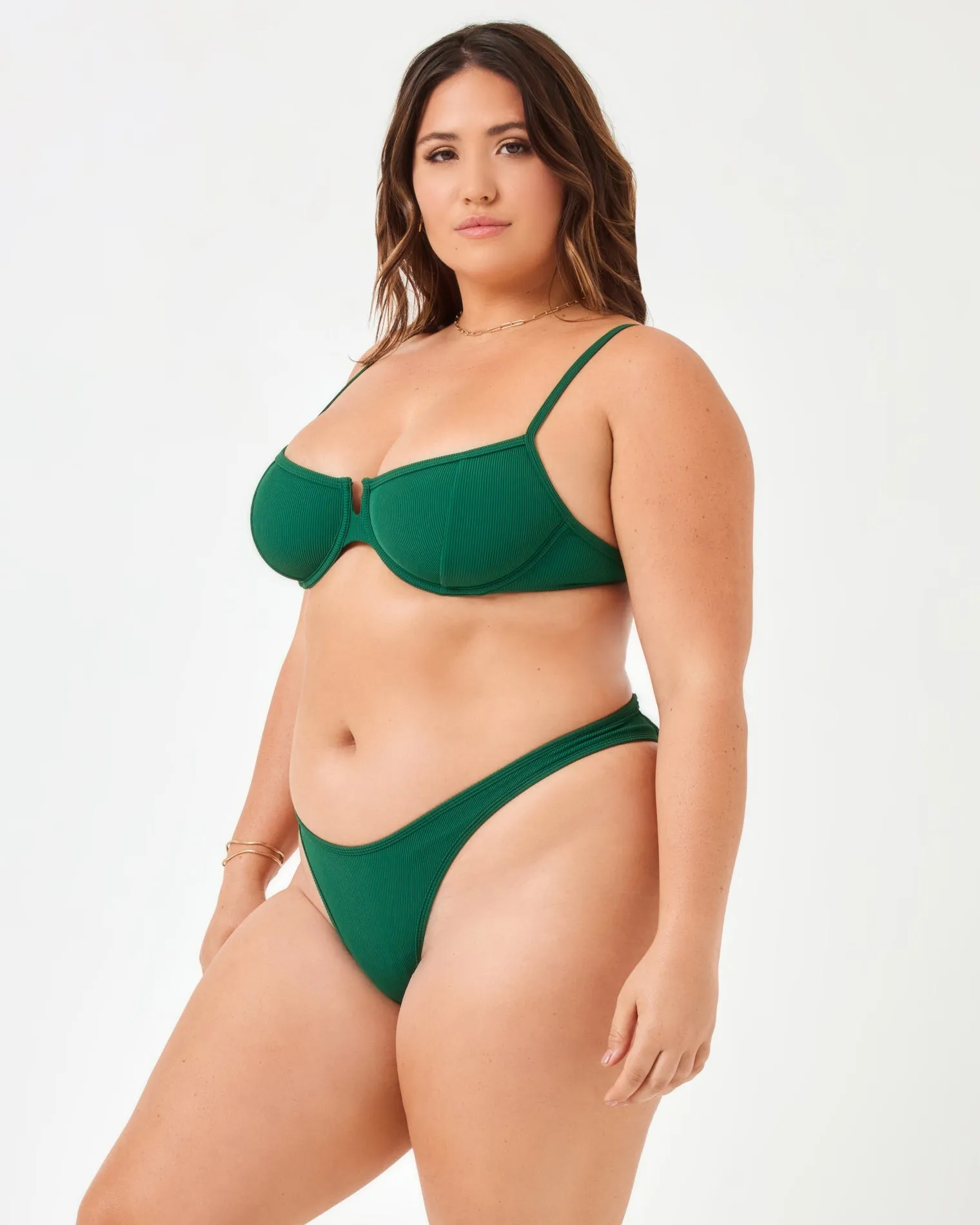 Ribbed Hunter Bikini Top - Emerald