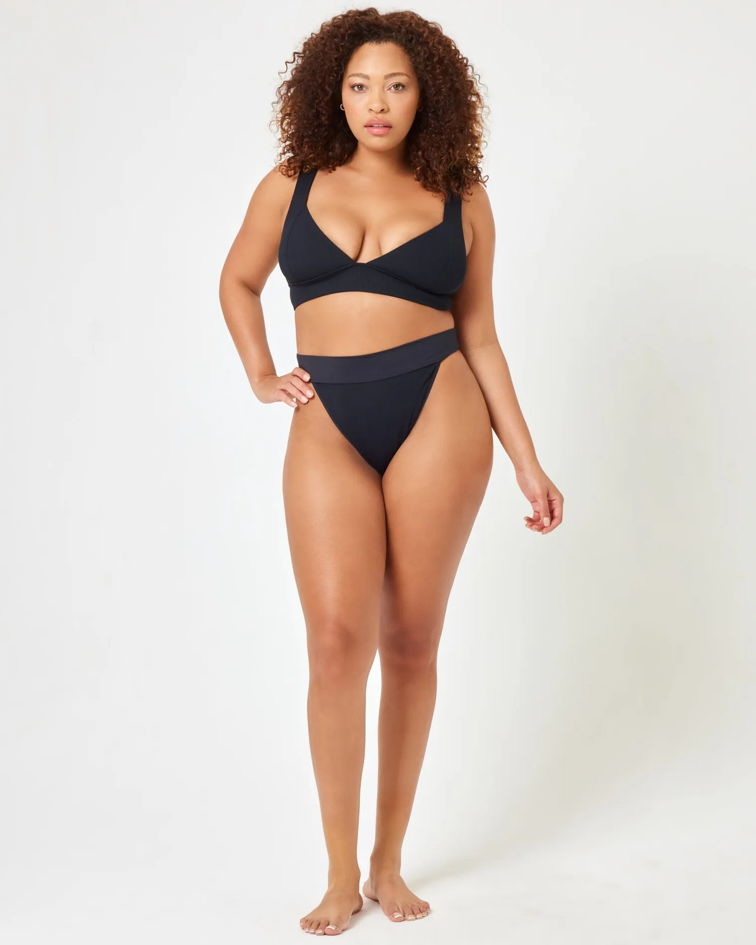 Ribbed Lola Bikini Bottom - Black